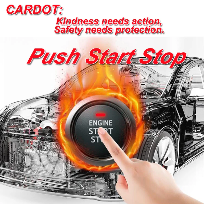 Cardot Lcd Key Chain NFC lock unlock  Car Alarm Ignition Remote Start Stop Engine Keyless Entry System