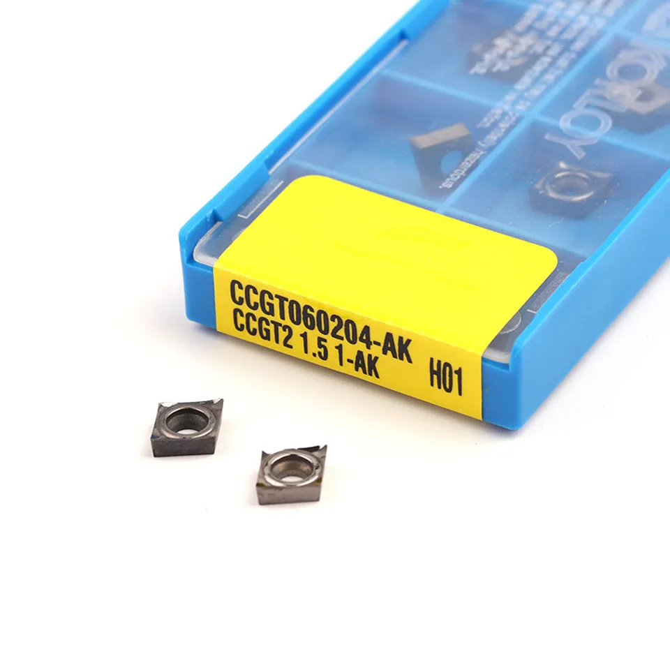 CCGT 060202   AK H01 CCGT 060204   AK H01 CCGT 060208   AK H01 KORLOY herramienta de torneado de aluminio inserto de fresado de carburo herramientas de torno cnc
