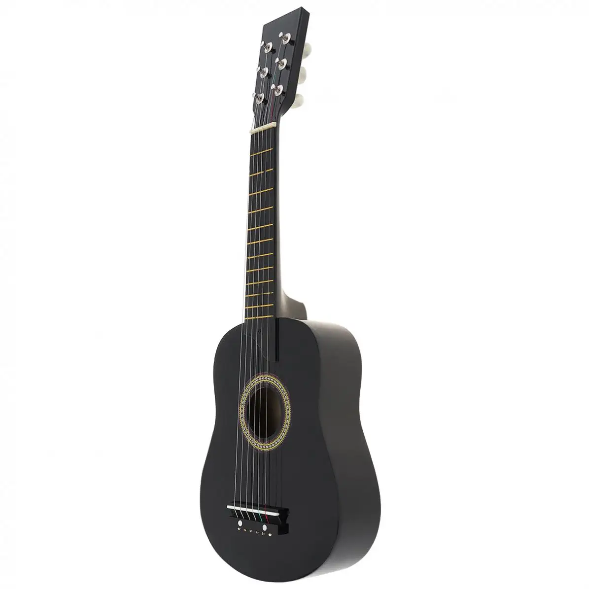 25 Inch Acoustic Guitar Black Basswood Adults Guitarra with Pick Strings Musical Instrument Gifts for Beginner