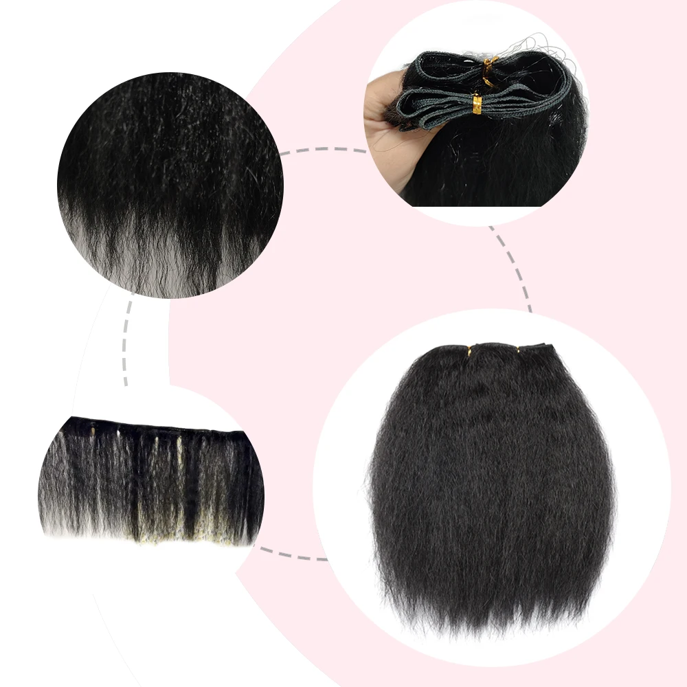 Extensiones de pelo sintético para mujeres africanas, de 10 pulgadas mechones de pelo corto y liso, tejido de pelo negro, Amir, 1 unidad