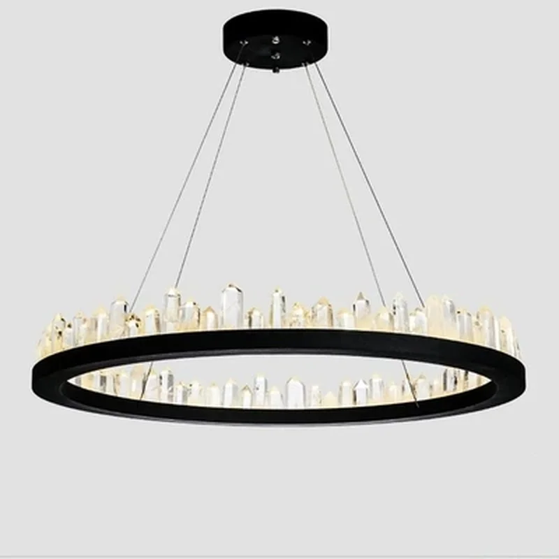 Modern LED Chandeliers lustre Crystal Chandelier Luxurious Circular Iceberg Crystal Chandelier Lighting