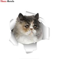 Three Ratels QM-1 Cute 3D Persian Cat Car Stickers For Amg Sticker For Dacia