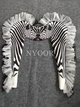 Zebra Pattern Jumpsuit for Women Performance Costume #6