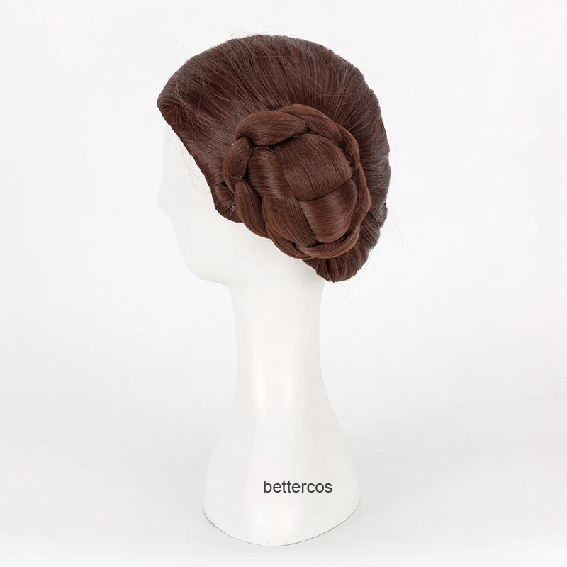 Princess Leia Organa Solo Cosplay Wig Short Brown Heat Resistant Synthetic Hair Wig + Wig Cap