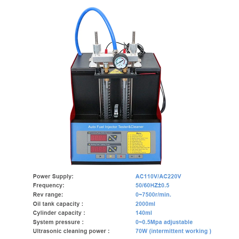 ZL-600 Automobile Ultrasonic Fuel Nozzle Gasoline Tester Cleaning Detector 6 Cylinders