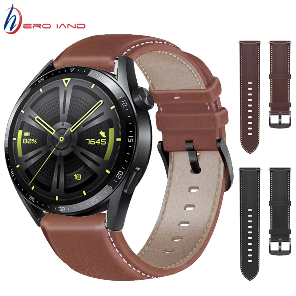 22mm Fashion Leather Band Strap For Huawei Watch GT 3 46mm 2e GT2 Pro GT3 Smartwatch Replacement Wrist Strap Elegant Bracelet