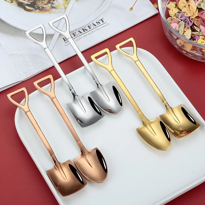 Coffee Spoon Ice Cream Dessert Spoon Retro Cute Round Head Spoon Kitchen Gadget Decoration Kitchen Bar Utensils