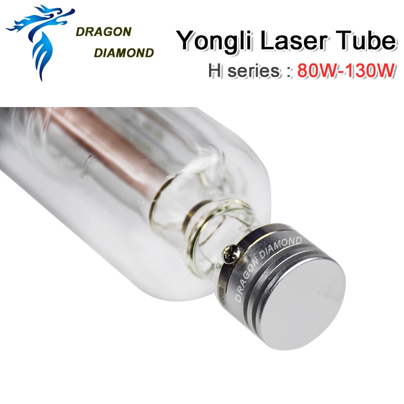 DRAGON DIAMOND Yongli H2 80-90W CO2 rura laserowa szklana fajka metalowa długość głowy 1250mm do CO2 maszyna do laserowego cięcia i grawerowania