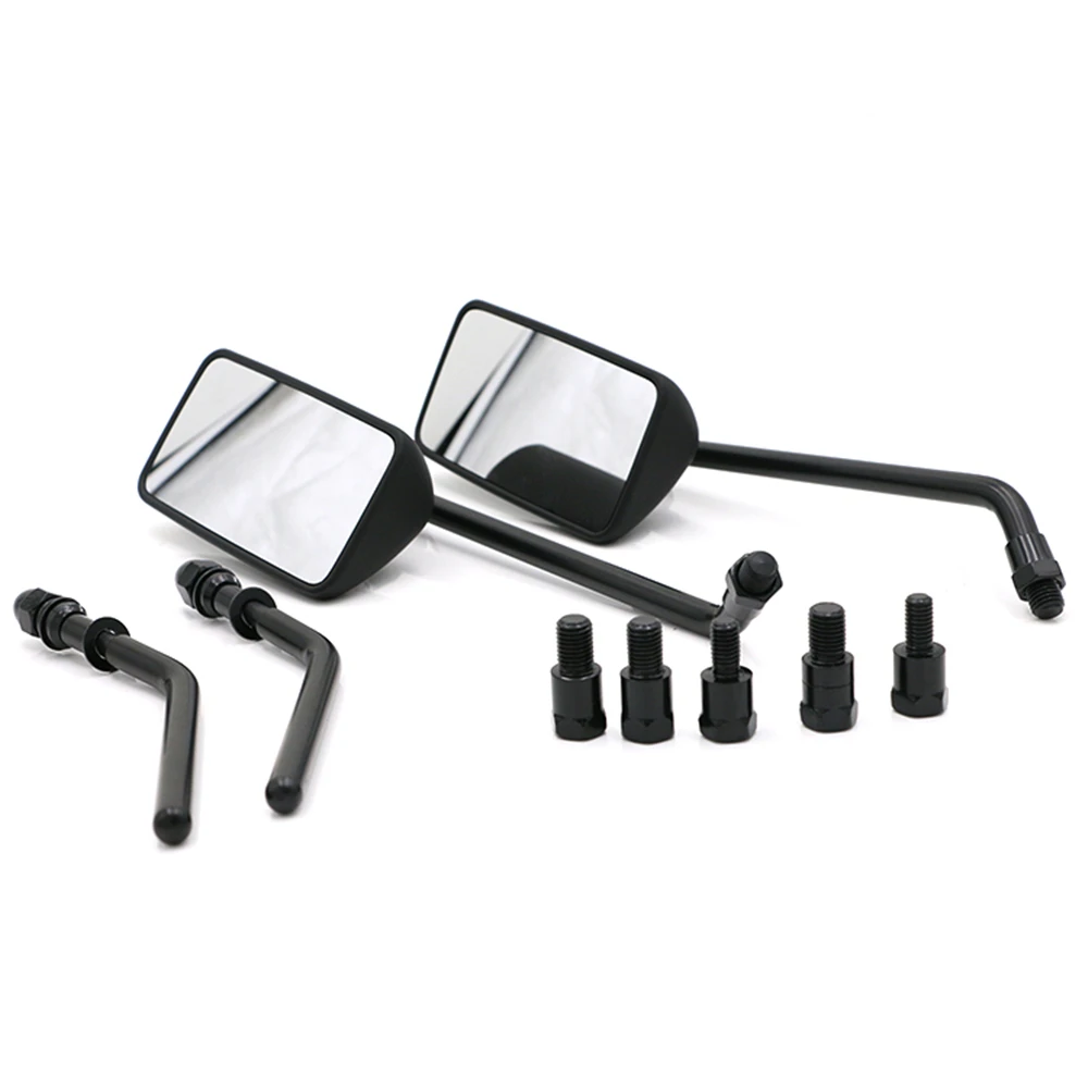 Classical Retro Motorbike Aluminum Rear View Mirror Square Rotatable Mirrors for Honda Yamaha Chopper Bobber Cruiser Scooter