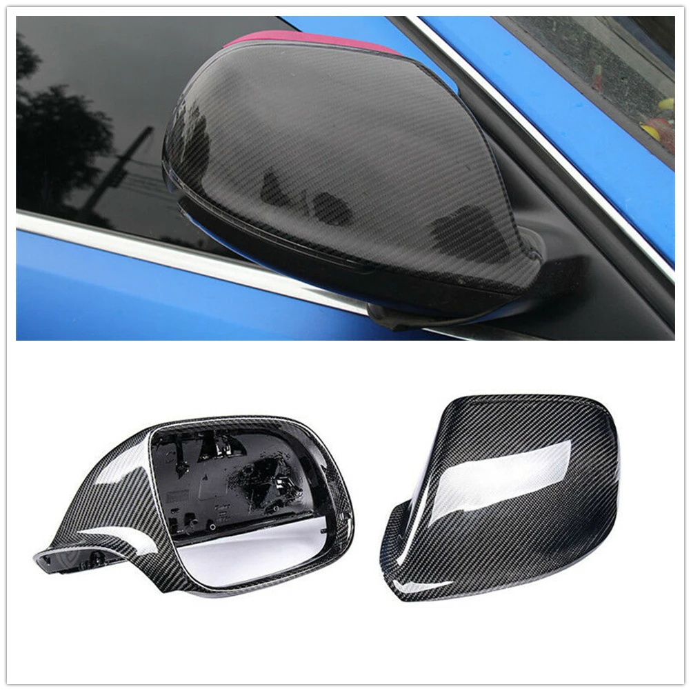 Mirror Cover For Audi Q5 SQ5 8R 09-16 Q7 4L 10-15 Without Lane Assist Exterior Side Carbon Fiber Rearview Rear View Cap Shell