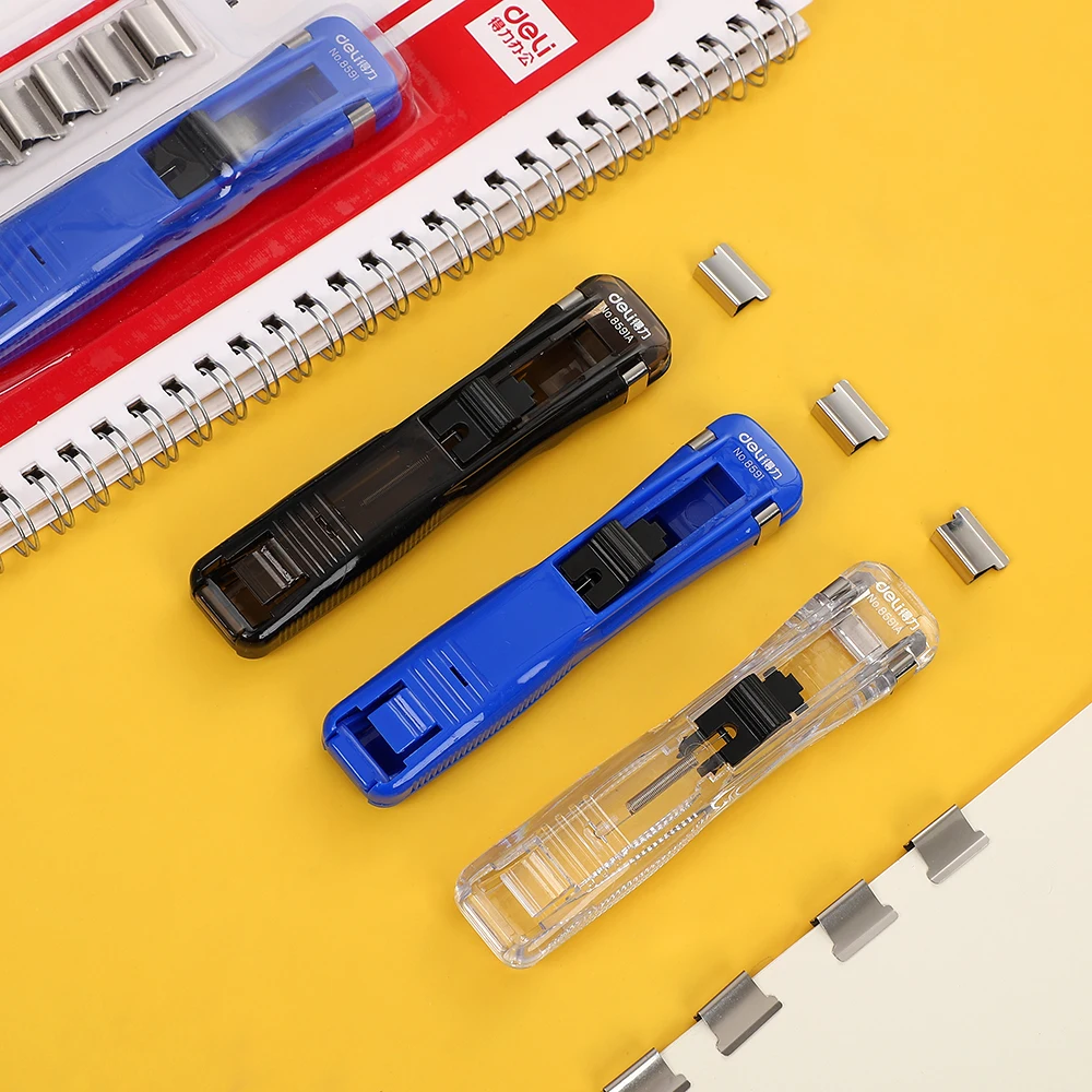 1 Pcs Small And Exquisite Stapler Simple Practical  Push Clamp Stapler School Student Stapling Paper Classification Stationery