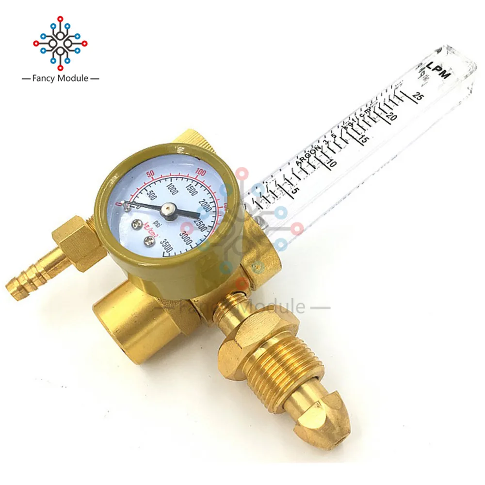 AR191 Argon Gauge Pressure Regulator Single Tube Counter Argon Flow Meter For Weld Mig Tig Welding Pressure Reducer Flowmeter