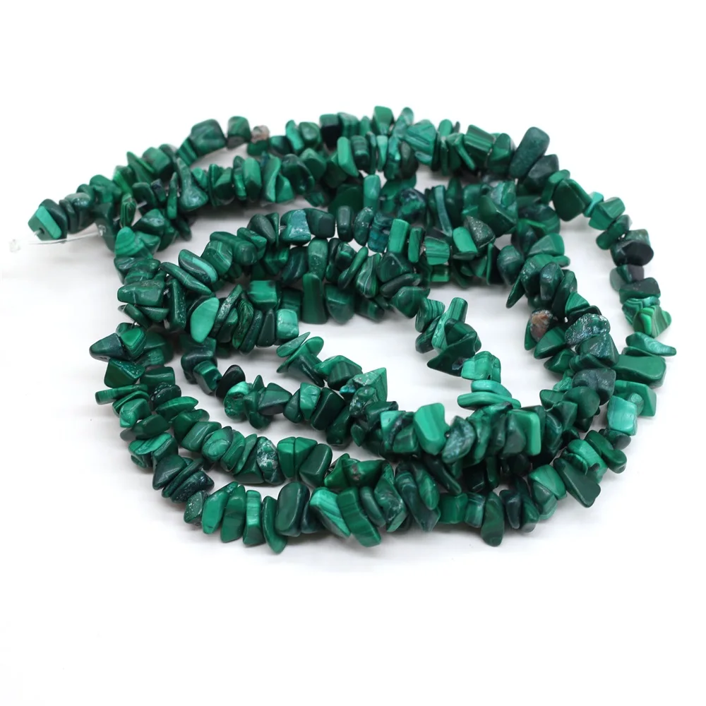Natural Malachite Freeform Gravel Gem Stone Beads Irregular Chip Loose Beads for Jewelry Making DIY Bracelet Necklace Gift 15\'\'