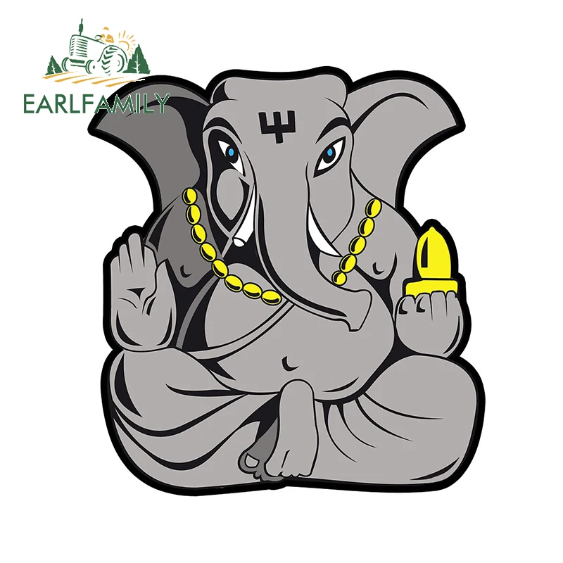 EARLFAMILY 13cm x 11.8cm for The Solemn Ganesha of India Vinyl Car Stickers Personality Camper JDM Assessoires Decal for VAN SUV