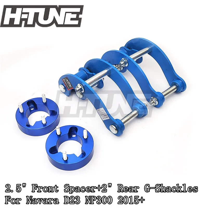 

Front 2.5" Rear 2" Suspension Lift Kits Spacer G-Shackle For Navara D23 NP300 Frontier 4WD 2015+