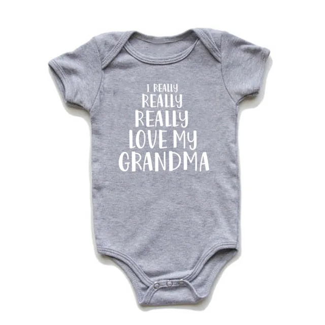 I REALLY REALLY Love my Grandma Printed Newborn Baby Bodysuit Cute Cotton Baby Boy Girls Onesies Rompers Body Baby Clothes