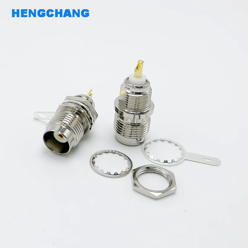 50 ohm tnc fêmea conector porca anteparo copo de solda em linha reta tnc montagem em painel 10 pçs/lote