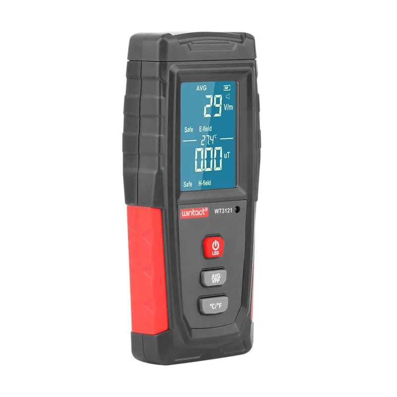 WT3121 Handheld Digital LCD EMF Meter Electric Magnetic Field Dosimeter Detector Electromagnetic Radiation Tester