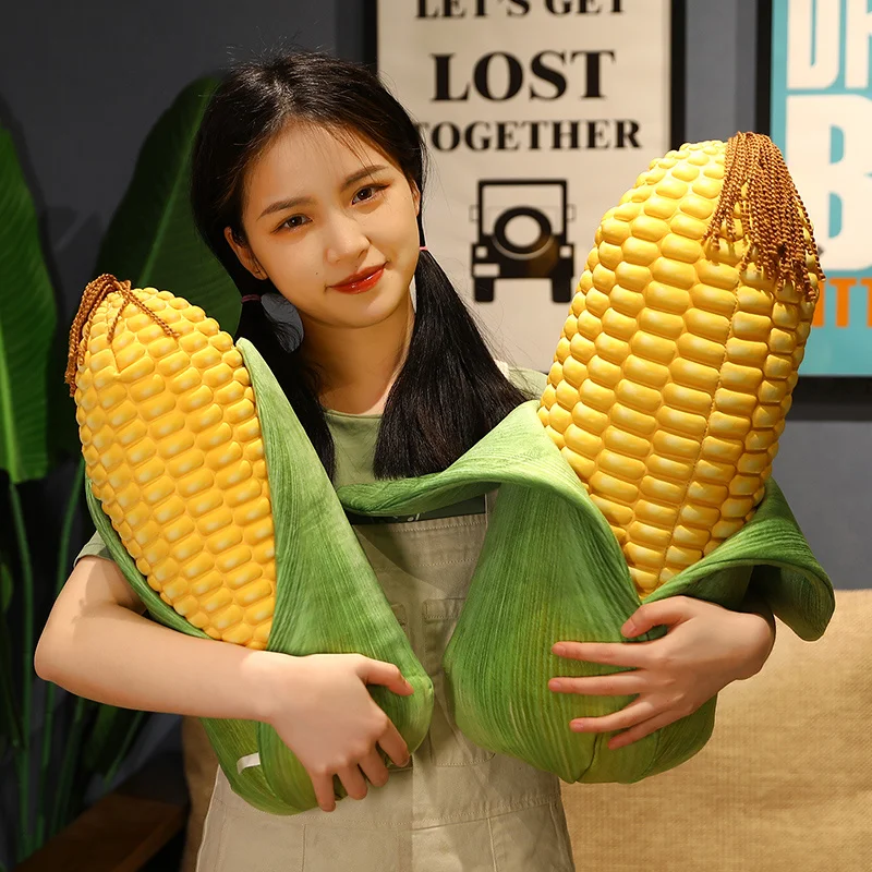 45-60cm Cute Vegetable Corn Cob Leaf Roasted Corns Plush Toys Stuffed Soft Animals Pillow Dolls For Kids Girls Birthday Gifts