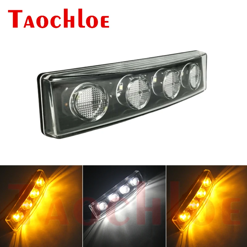 1Pc 24V Amber White Roof Marker Lights For Scania Heavy Truck Clearance Lights Trailer Lorry Top Sun Visor Light Warning Lamps