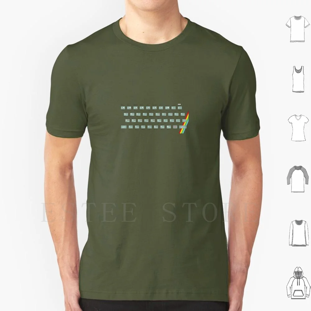 Rubbery... Camiseta DIY de gran tamaño 100% algodón 48k Keyboard Keys Rubber Spectrum Zx