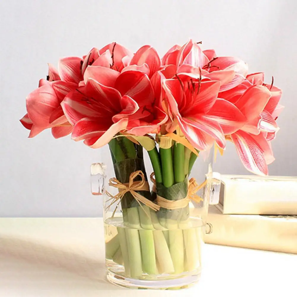 1 Bouquet of Artificial Clivia Flower Bridal Wedding Party Home Garden Decoration Artificial & Dried Flowers Clivia Faux Leather