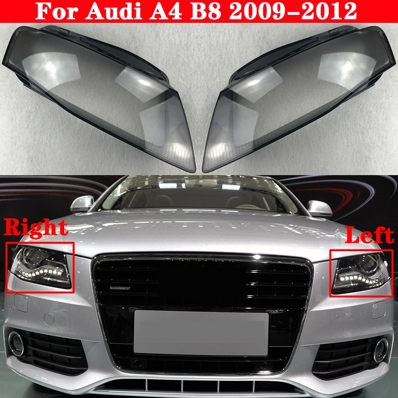 

Car Front Headlight Cover For Audi A4 B8 2009-2012 Headlamp Lampshade Lampcover Head Lamp light Covers glass Lens Shell Caps