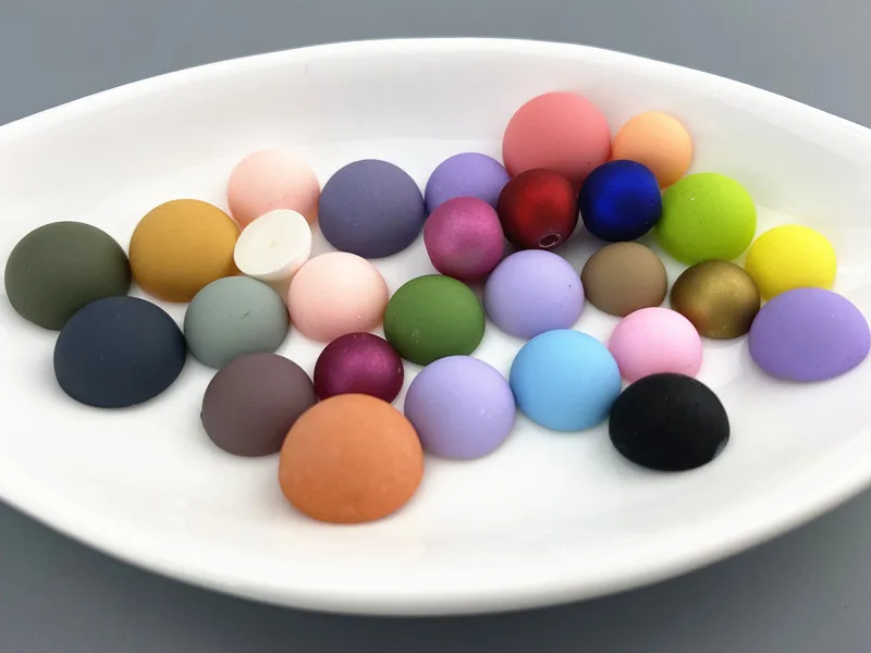 200 stücke 8mm Flatback Halb Runde Kunststoff ABS matte Perle Handwerk Perlen Für DIY Schmuck Sammelalbum Haar Kleidung zubehör ZZ080 – Detail 4
