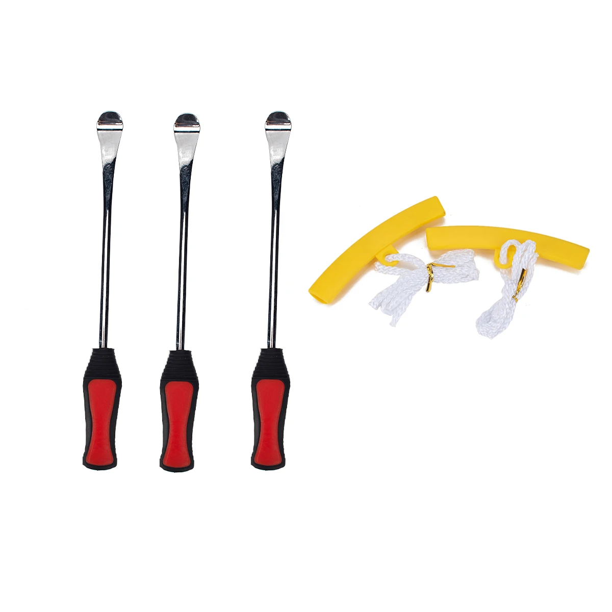 [Combination] 5-piece set - Auto and motorcycle tire repair tool spoon with yellow tire protection sleeve #4-6