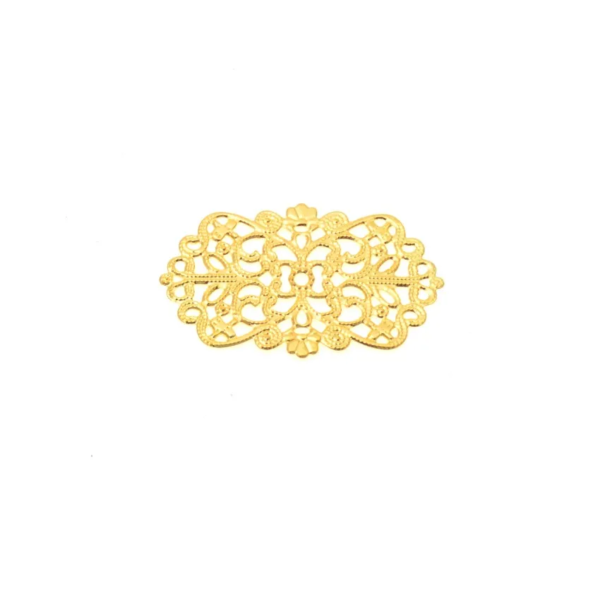 Retail 10Pcs Flowers Filigree Wraps Connectors Metal Crafts Decoration DIY Findings 50x31mm