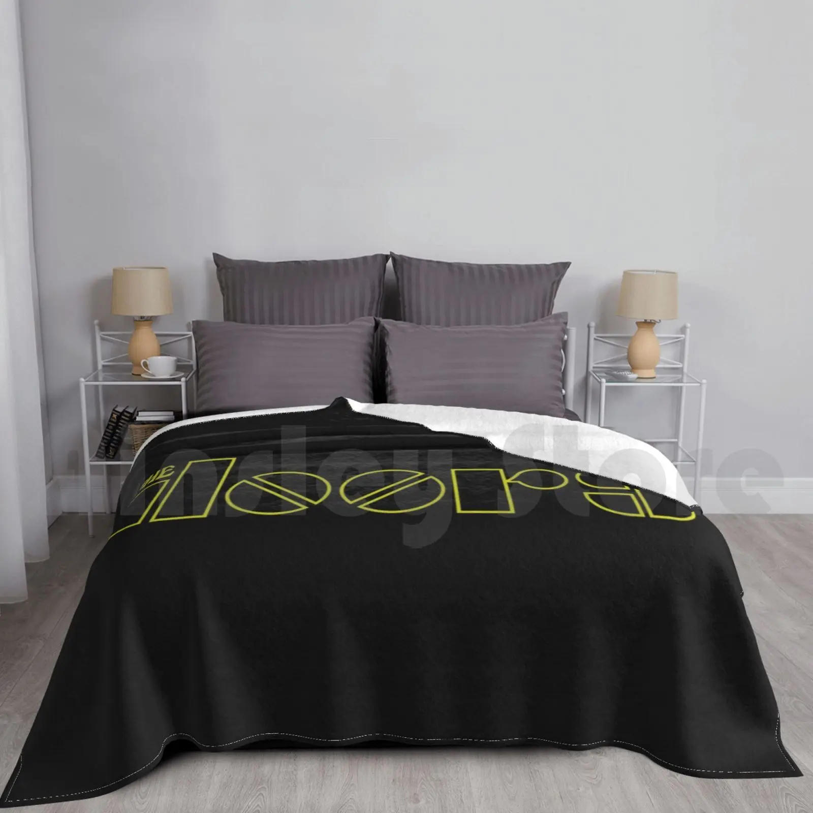 Unofficial Fan-Made Doors Logo Classic-Yellow Blanket For Sofa Bed Travel Doors Jim Morrison Jim Morrison