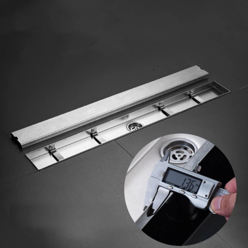 Linear Drain Invisible Stainless Steel Channel Drain Deodorization Type Gate Cover For Shower Bathroom Floor Accessories 50cm