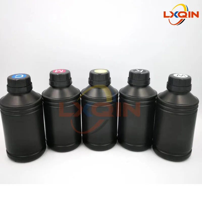 

LXQIN 500ml LED UV Ink for Hard Material for Epson XP600/DX5/DX7 Printhead for Xuli Allwin Human Large Flatbed Inkjet Printer