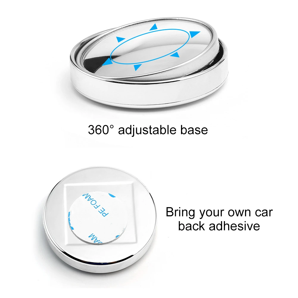 2Pcs HD Glass Car Blind Spot Mirror Auto Motorcycle 360° Adjustable Wide Angle Rearview Mirrors Extra Round DropShipping