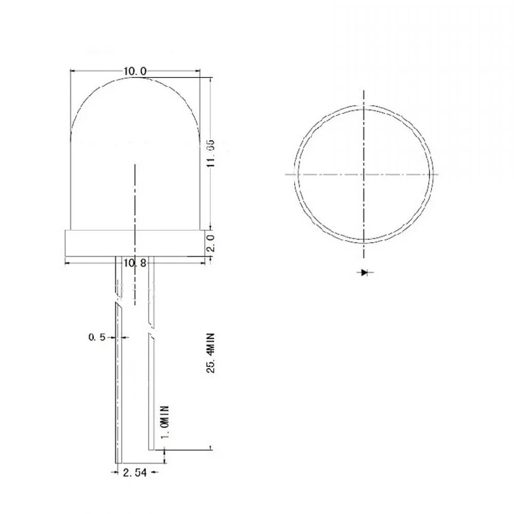 250 Stuks Led 10Mm Wit Transparant Ronde Wit/Geel/Rood/Groen/Blauw Led Light Emitting diode Lamp Water Clear F10 Led Diodes