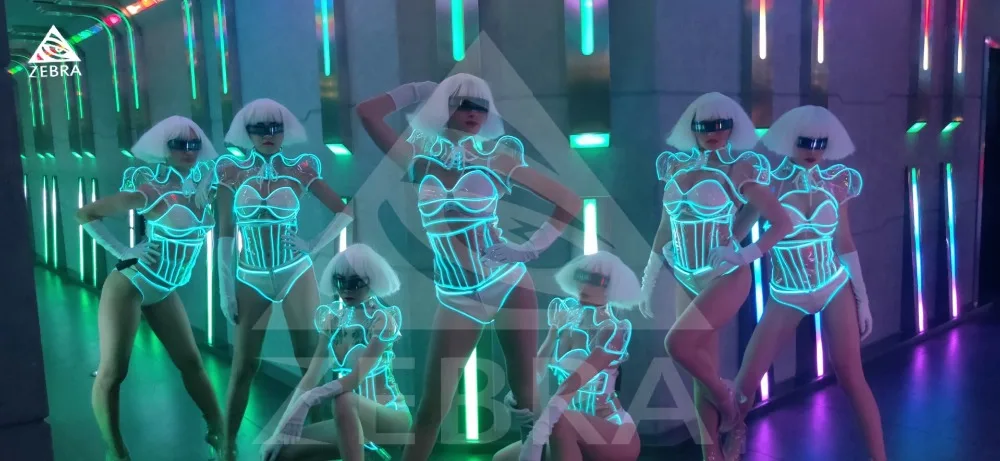 

Технология Вечеринка Перспектива Светящаяся лазерная симфония Ночной клуб DS Светодиодные костюмы Ночной клуб Бар Вечеринка Девушка Бар Одежда