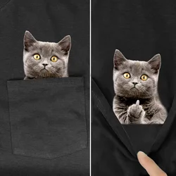 Men's T Shirt Fashion Brand summer pocket Despise cat printed t-shirt men's for women shirts Hip hop tops funny cotton tees