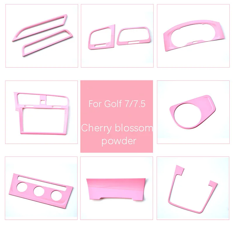 Car styling Interior Sport Cherry blossom powder Protection Stickers For VW Volkswagen Golf 7 7.5 MK7 GTI 7.5rline Accessories