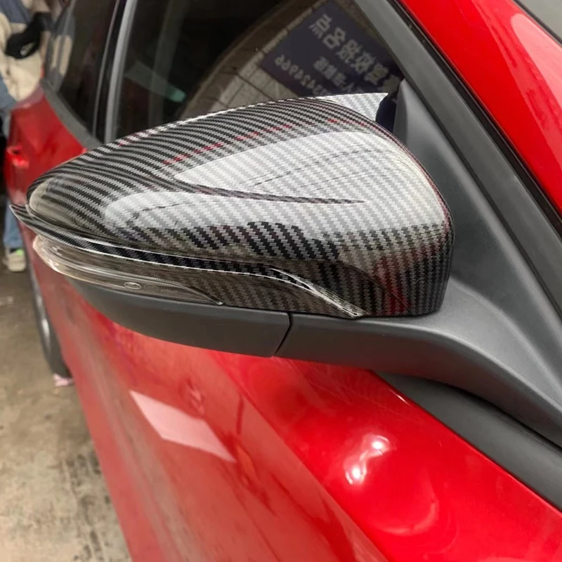 Horn shape and style Side Exterior Mirror Cover Caps With guide channel Car Accessorie  For Ford Focus 2019-2021 MK4 ST/stline