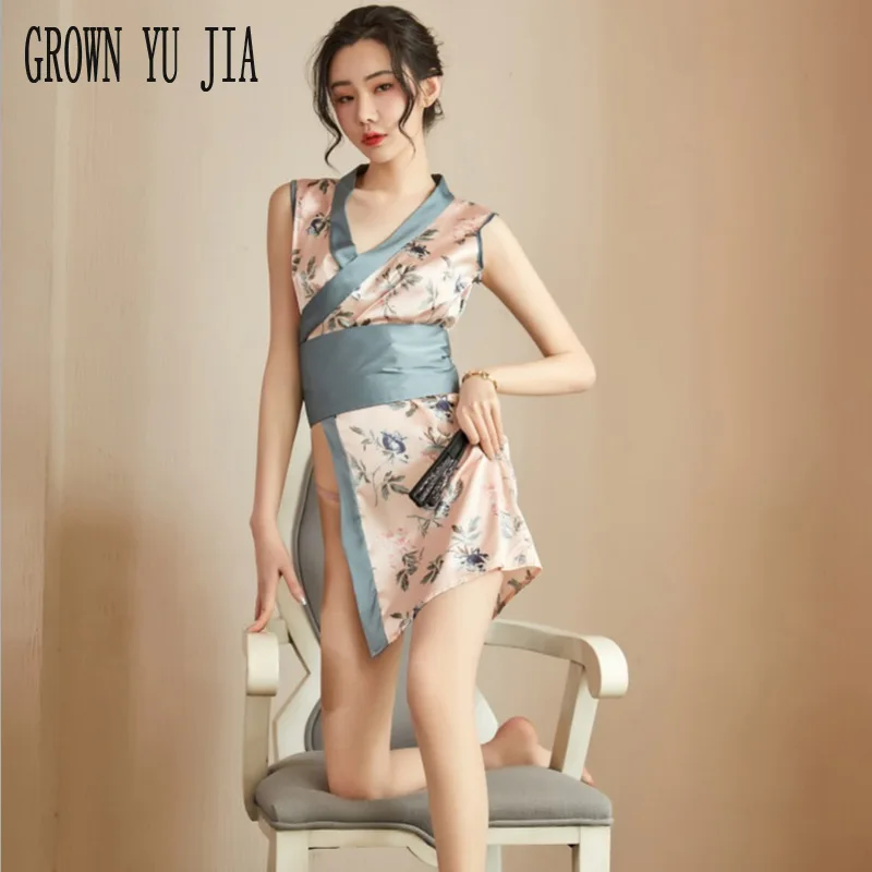 

Japanese Kimono Sexy Lingere Clothes Porno Intimate Sleepwear Erotic Underwear Roleplay Skirt for Sex Cheongsam Dress