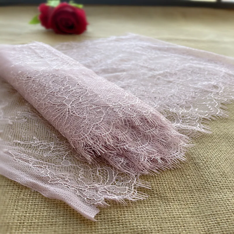 3meter/lot eyelash lace 24cm width lace trim lace fabric handmade DIY garment accessories Free Shipping