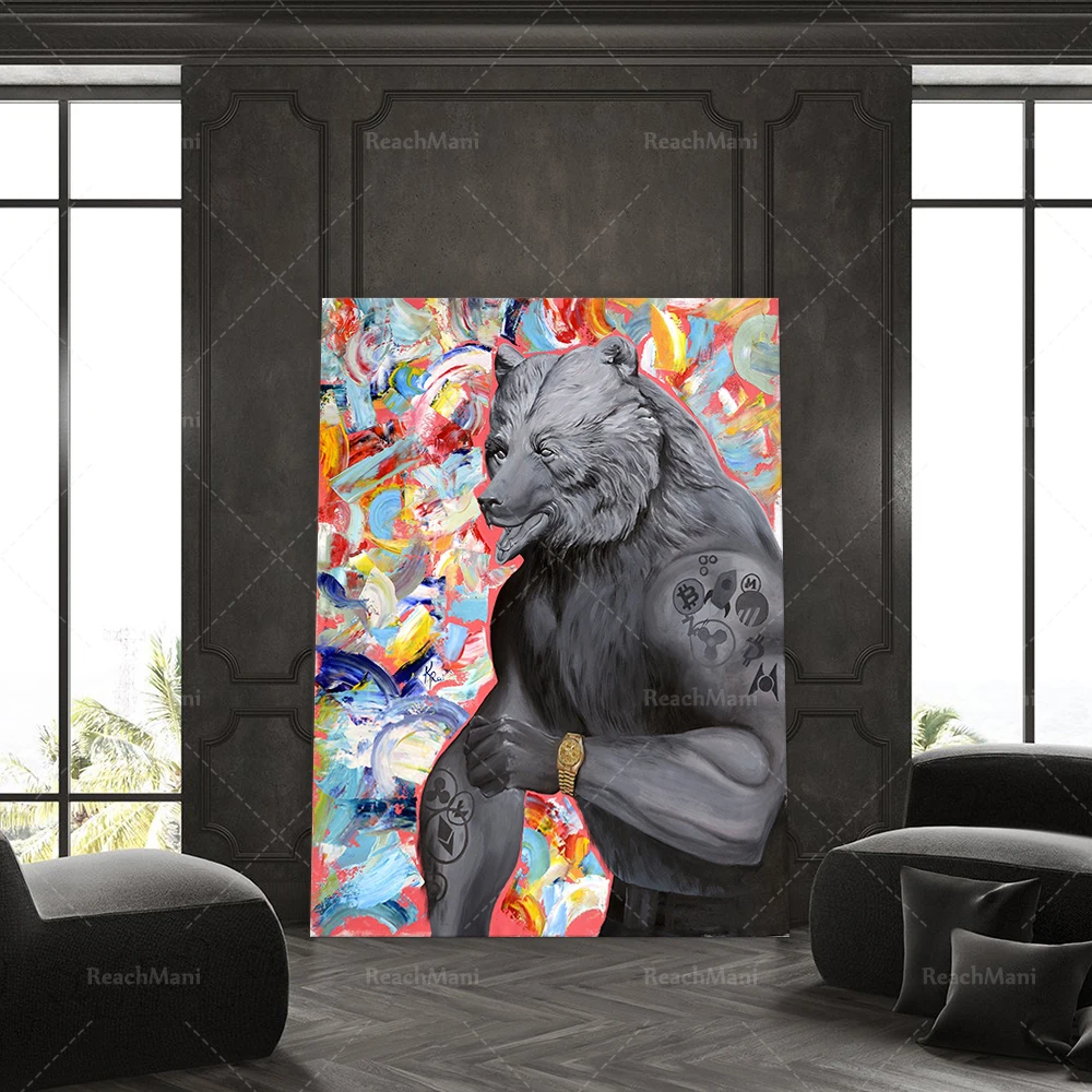 Print from original oil painting, investor trading, funny company, home decor, best selling