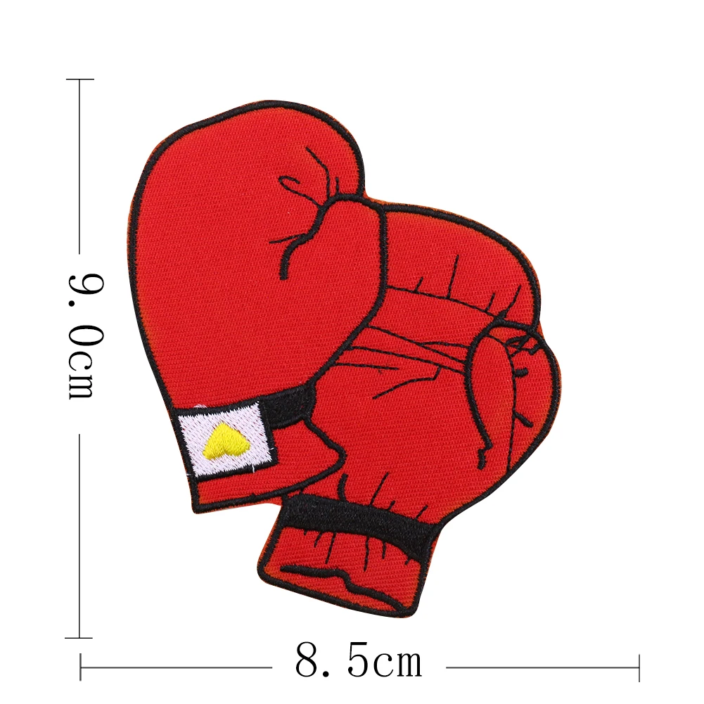 Boxing Gloves Patch Iron on Patches for Clothing DIY Apparel Sewing Fabric Clothes Stickers Embroidery Applique T-shirt Decor