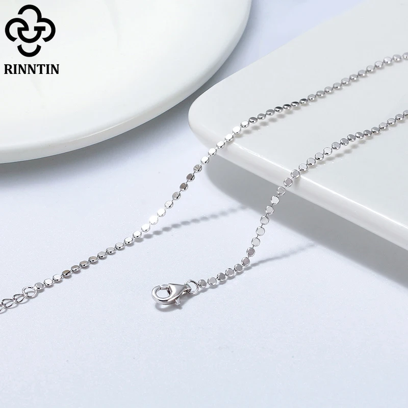 Rinntin 925 Sterling Silver Beads Chain Anklet for Women Fashion Adjustable Summer Beach Foot Bracelet Anklets Jewelry SA13