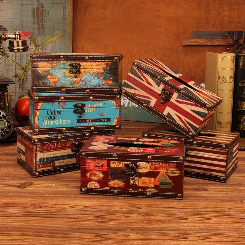 British style tissue box, household goods, creative restaurant tray, car cylinder paper tray, napkin tray