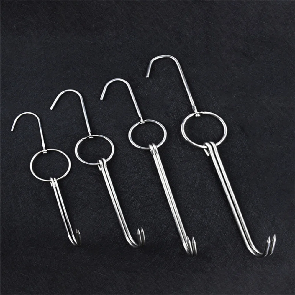 Stainless Steel Beef Meat Clasps Duck Goose Turkey Hooks Roast Duck Bacon Hook BBQ Storage Hanger Bread Hook