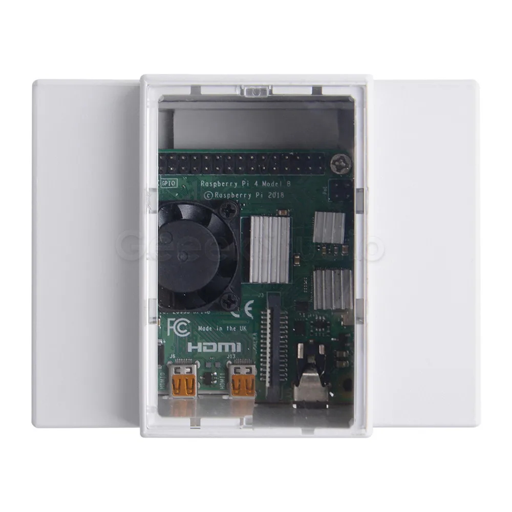 ABS skrzynka elektryczna z tworzywa sztucznego na szynę DIN etui do Raspberry Pi 4B / 3, z radiatory śrubokręt dla Raspberry Pi 4 / 3 B + / 3 B