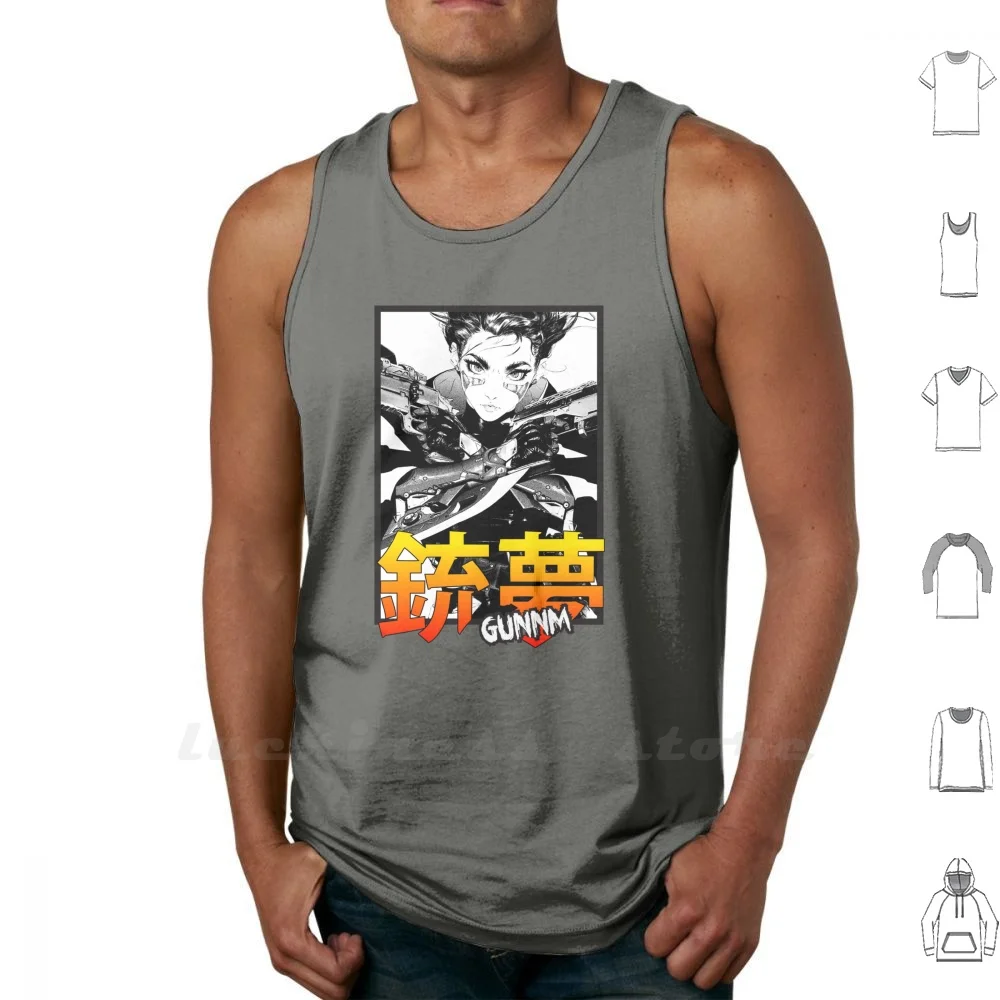 Camiseta sin mangas de algodón para hombre y mujer, chaleco de Manga de Ángel de batalla, Alita, Gunnm, Anime japonés Kawaii, cómics cybors