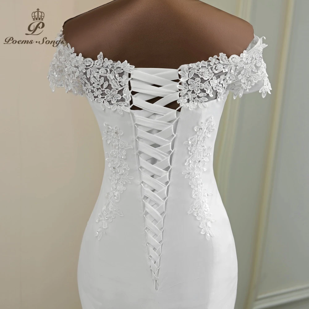 Customized Sexy wedding dress appliques flower robe de mariee elegant bride dress lace wedding gowns beautiful mermaid