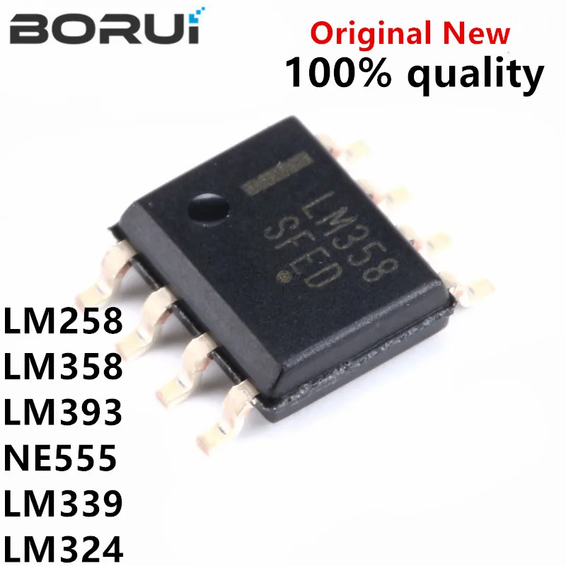 50PCS LM358 LM393 LM339 LM324 NE555 LM258 SOP SMD LM258DR LM358DR LM324DR LM339DR LM393DR NE555DR Amplifier Circuit new